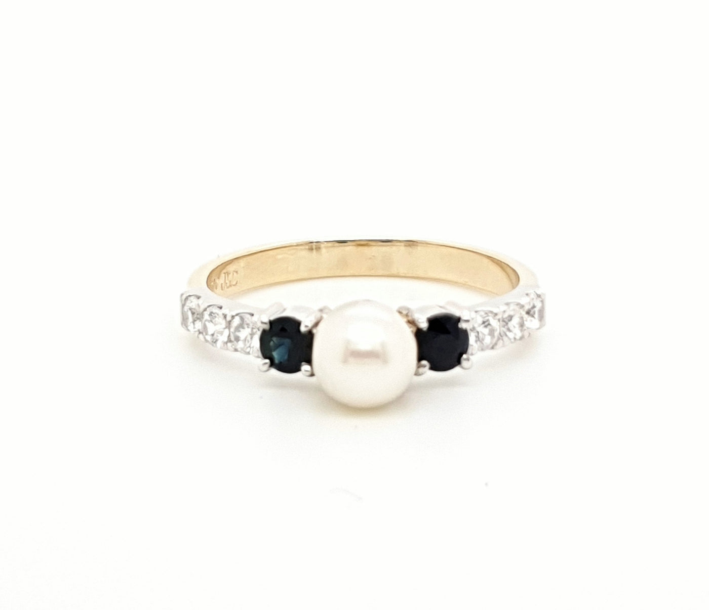 Pearl, Sapphire and Diamond Dress Ring
