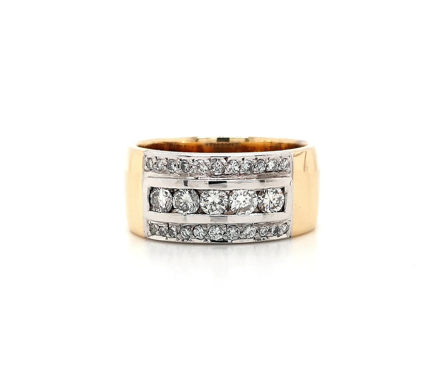 Wide Band Diamond Dress Ring